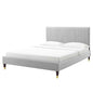 Peyton Performance Velvet King Platform Bed, Velvet, Light Grey Gray, 23244