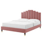Elise Twin Performance Velvet Platform Bed, Velvet, Pink, 22795