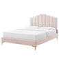 Elise King Performance Velvet Platform Bed, Velvet, Pink, 22863