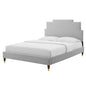 Lindsey Performance Velvet Twin Platform Bed, Velvet, Light Grey Gray, 22876