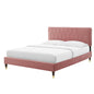 Phillipa Performance Velvet Twin Platform Bed, Velvet, Pink, 22899
