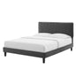 Phillipa Performance Velvet Twin Platform Bed, Velvet, Dark Grey Gray, 22906