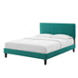 Phillipa Performance Velvet Twin Platform Bed, Velvet, Teal Blue, 22912