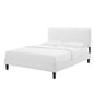 Phillipa Performance Velvet Twin Platform Bed, Velvet, White, 22913