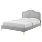 Portia Performance Velvet Twin Platform Bed, Velvet, Light Grey Gray, 23459