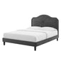 Portia Performance Velvet Twin Platform Bed, Velvet, Dark Grey Gray, 23473