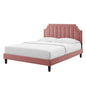 Sienna Performance Velvet Twin Platform Bed, Velvet, Pink, 23498