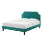 Sienna Performance Velvet Twin Platform Bed, Velvet, Teal Blue, 23503