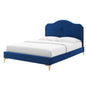 Portia Performance Velvet Full Platform Bed, Velvet, Blue Navy, 23509