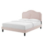Portia Performance Velvet King Platform Bed, Velvet, Pink, 23574