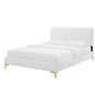 Phillipa Performance Velvet Full Platform Bed, Velvet, White, 22945