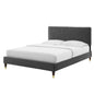 Phillipa Performance Velvet Full Platform Bed, Velvet, Dark Grey Gray, 22946