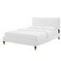 Phillipa Performance Velvet Full Platform Bed, Velvet, White, 22953