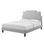 Lindsey Performance Velvet King Platform Bed, Velvet, Light Grey Gray, 22980