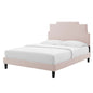 Lindsey Performance Velvet King Platform Bed, Velvet, Pink, 22983