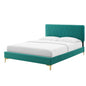 Phillipa Performance Velvet King Platform Bed, Velvet, Teal Blue, 22992