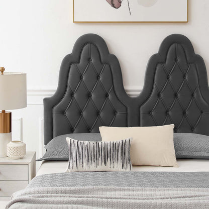 Alexandria Tufted Performance Velvet Twin Platform Bed, Velvet, Dark Grey Gray, 23010