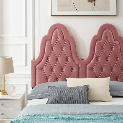 Alexandria Tufted Performance Velvet Twin Platform Bed, Velvet, Pink, 23027