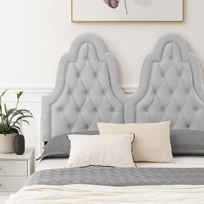 Alexandria Tufted Performance Velvet Full Platform Bed, Velvet, Light Grey Gray, 23036