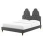 Alexandria Tufted Performance Velvet Full Platform Bed, Velvet, Dark Grey Gray, 23042