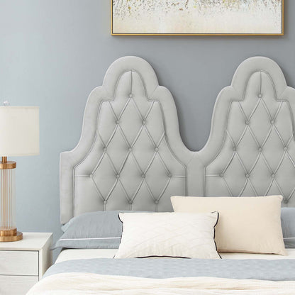 Alexandria Tufted Performance Velvet Full Platform Bed, Velvet, Light Grey Gray, 23044
