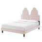 Alexandria Tufted Performance Velvet Full Platform Bed, Velvet, Pink, 23055