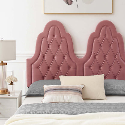 Alexandria Tufted Performance Velvet King Platform Bed, Velvet, Pink, 23059