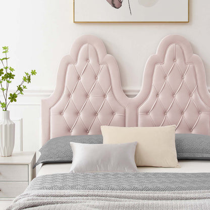 Alexandria Tufted Performance Velvet King Platform Bed, Velvet, Pink, 23063