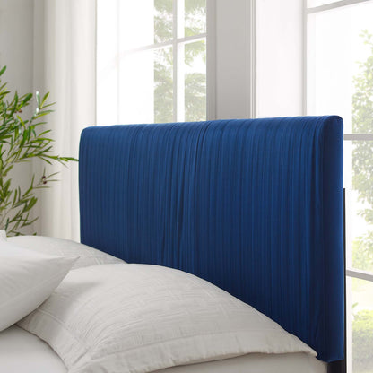 Peyton Performance Velvet King Platform Bed, Velvet, Blue Navy, 23254