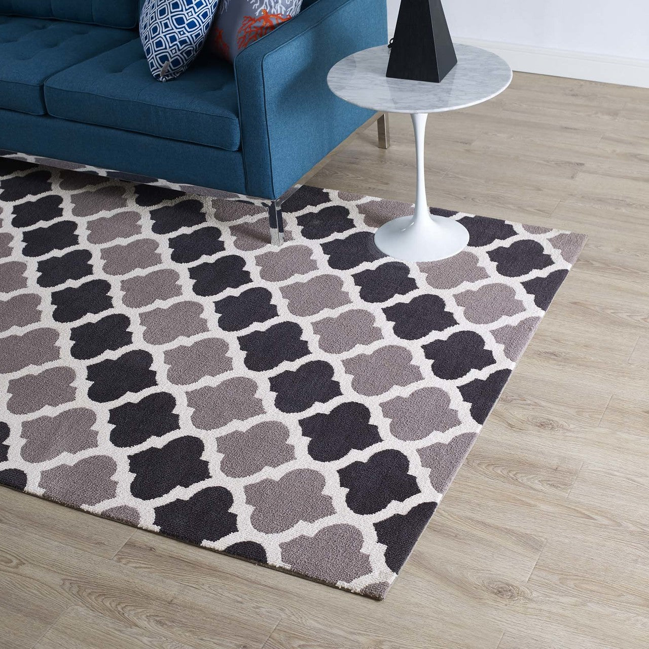 Lida Moroccan Trellis 8x10 Area Rug, Fabric, Multi Grey Gray 14725