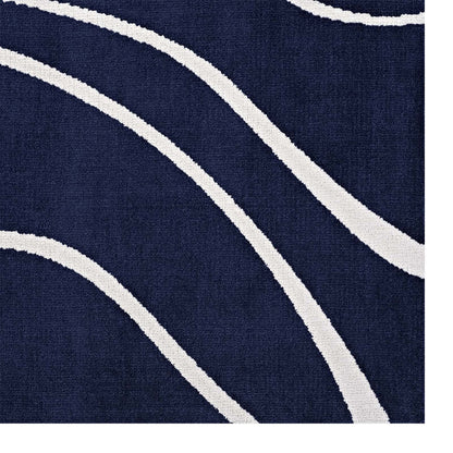 Therese Abstract Swirl 5x8 Area Rug, Fabric, Multi Navy Blue 14728