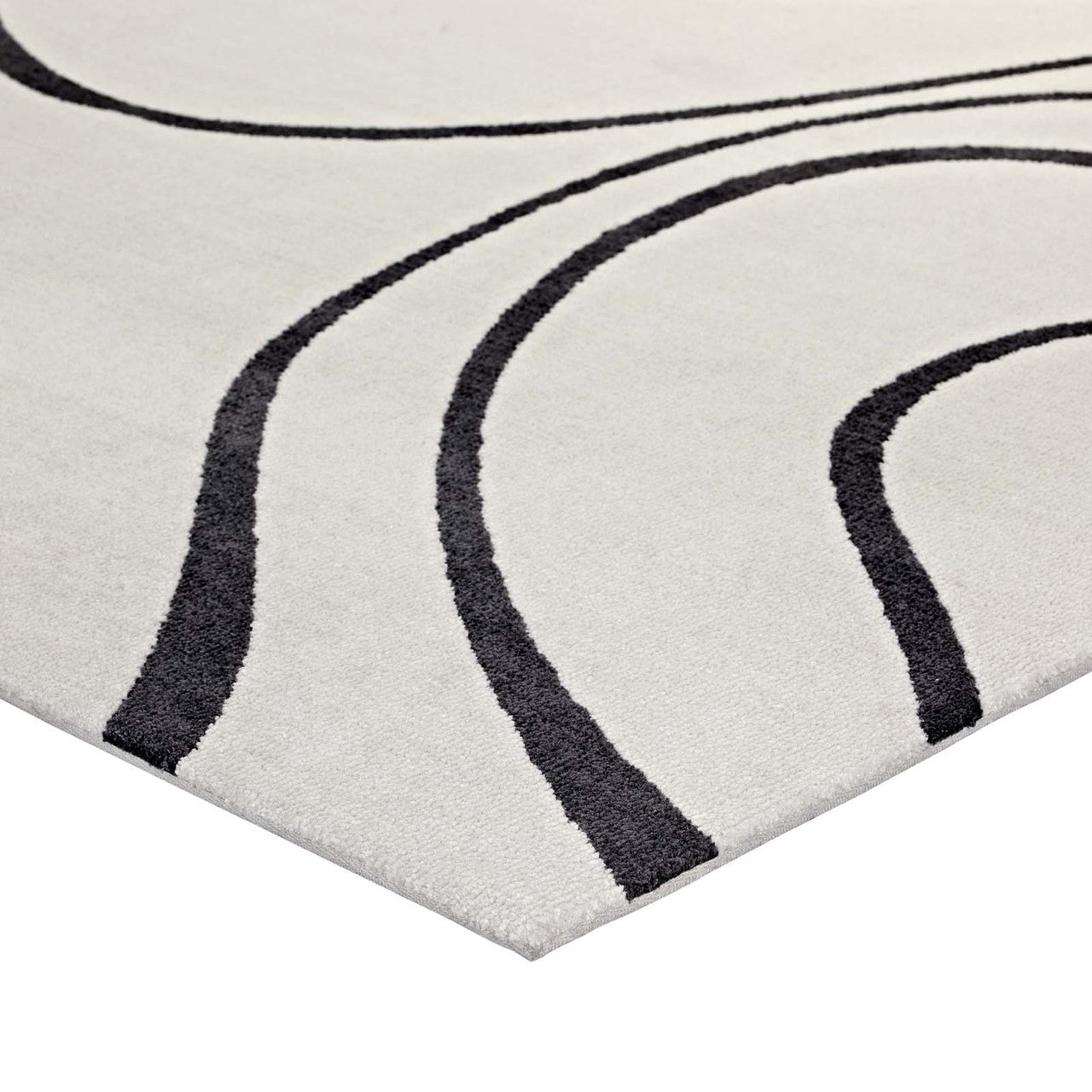Therese Abstract Swirl 5x8 Area Rug, Fabric, Multi Grey Gray 14732