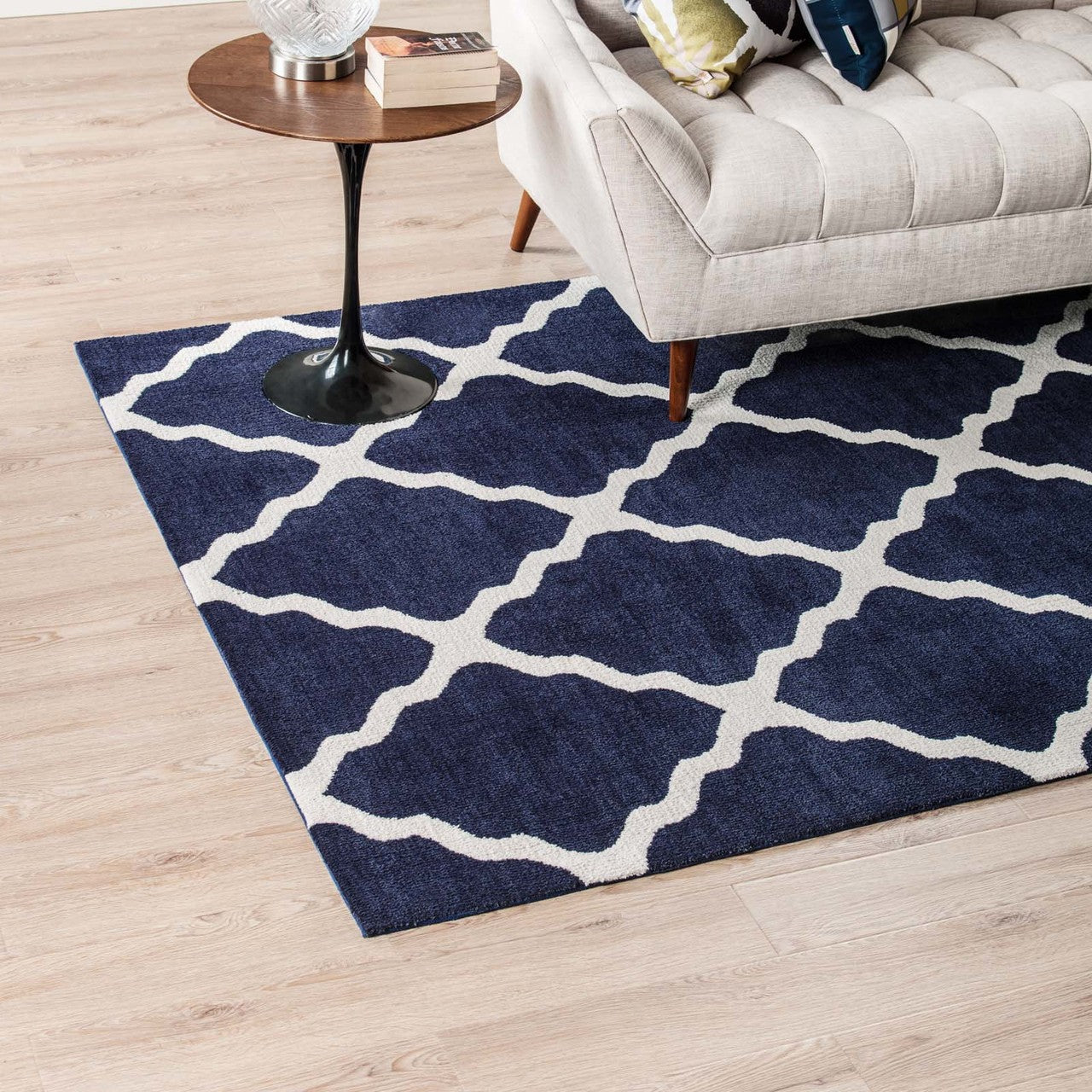 Marja Moroccan Trellis 8x10 Area Rug, Fabric, Multi White Ivory 14735