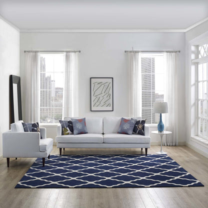 Marja Moroccan Trellis 8x10 Area Rug, Fabric, Multi White Ivory 14735