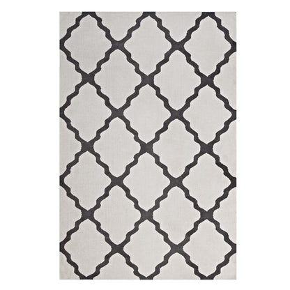 Marja Moroccan Trellis 5x8 Area Rug, Fabric, Multi Grey Gray 14740