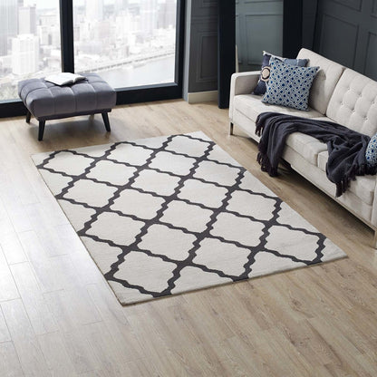 Marja Moroccan Trellis 5x8 Area Rug, Fabric, Multi Grey Gray 14740