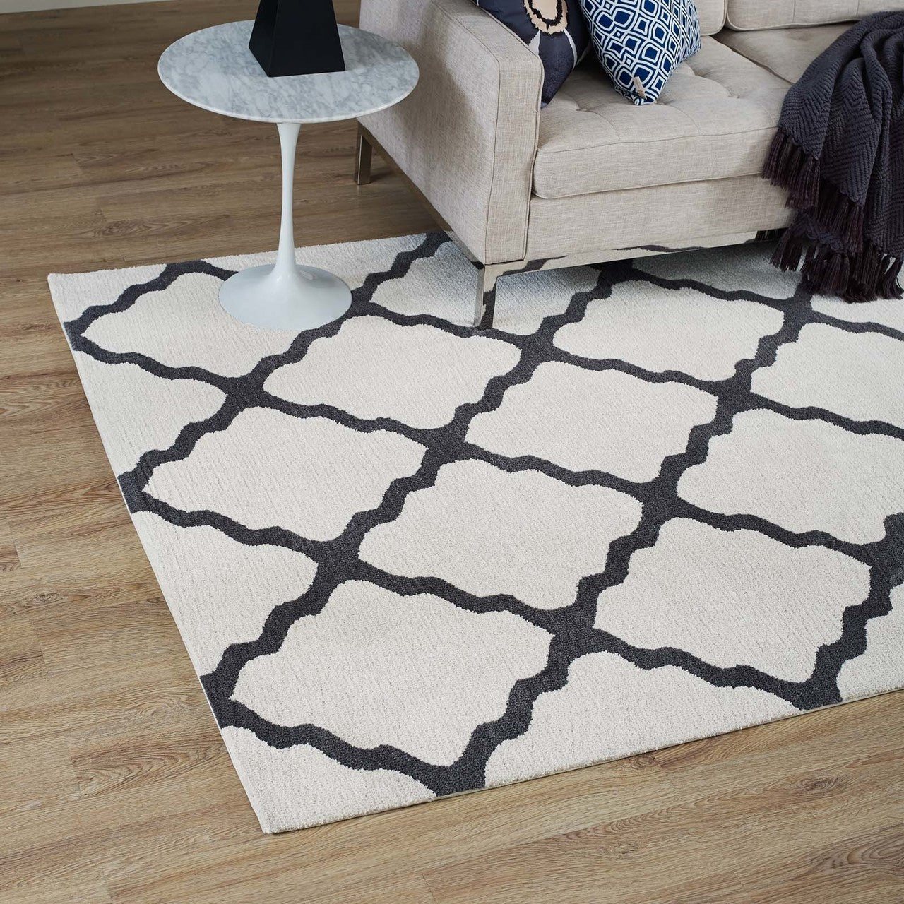 Marja Moroccan Trellis 8x10 Area Rug, Fabric, Multi Grey Gray 14741