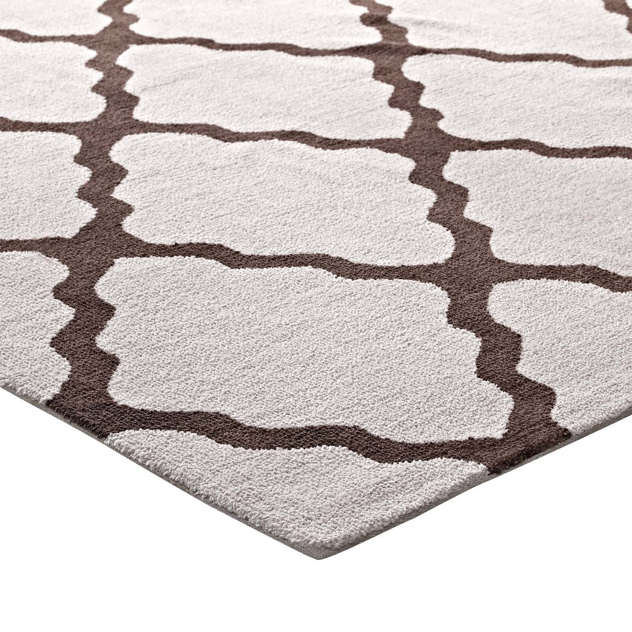 Marja Moroccan Trellis 5x8 Area Rug, Fabric, Multi Brown 14742
