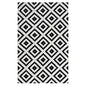 Alika Abstract Diamond Trellis 5x8 Area Rug, Fabric, Multi White Black 14744