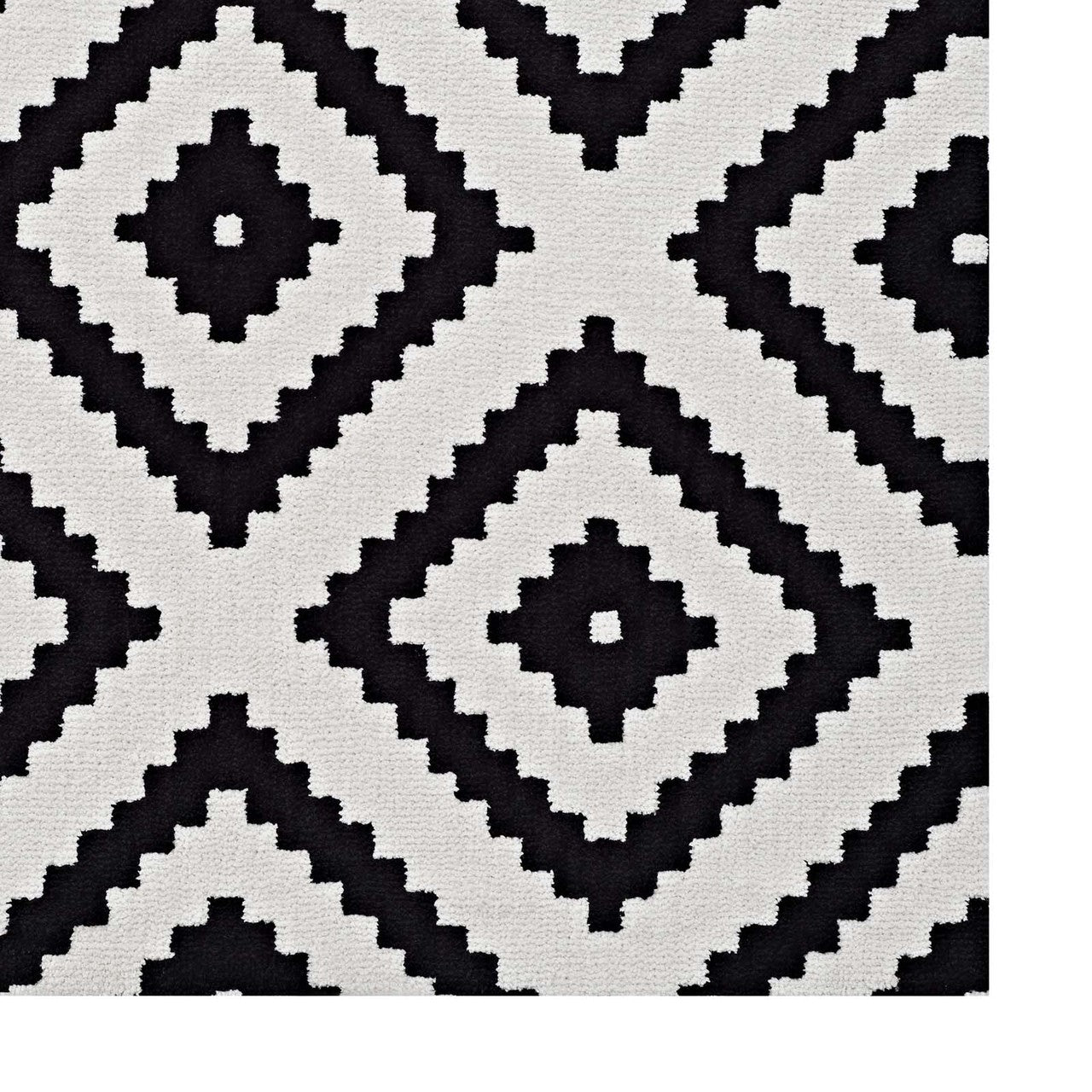 Alika Abstract Diamond Trellis 8x10 Area Rug, Fabric, Multi White Black 14745