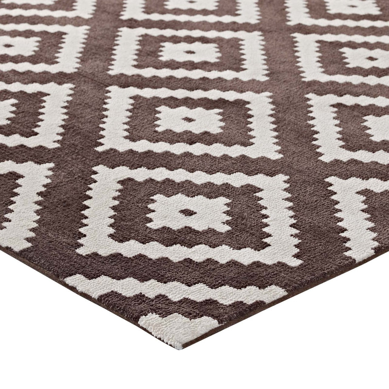 Alika Abstract Diamond Trellis 8x10 Area Rug, Fabric, Multi Brown 14753