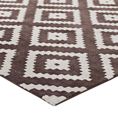 Alika Abstract Diamond Trellis 8x10 Area Rug, Fabric, Multi Brown 14753