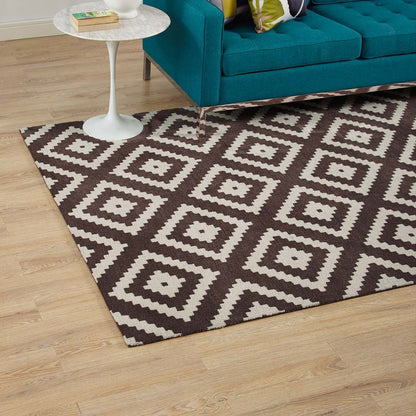 Alika Abstract Diamond Trellis 8x10 Area Rug, Fabric, Multi Brown 14753