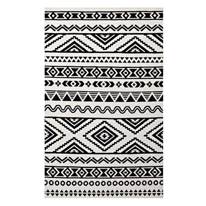 Haku Geometric Moroccan Tribal 8x10 Area Rug, Fabric, Multi White 14757