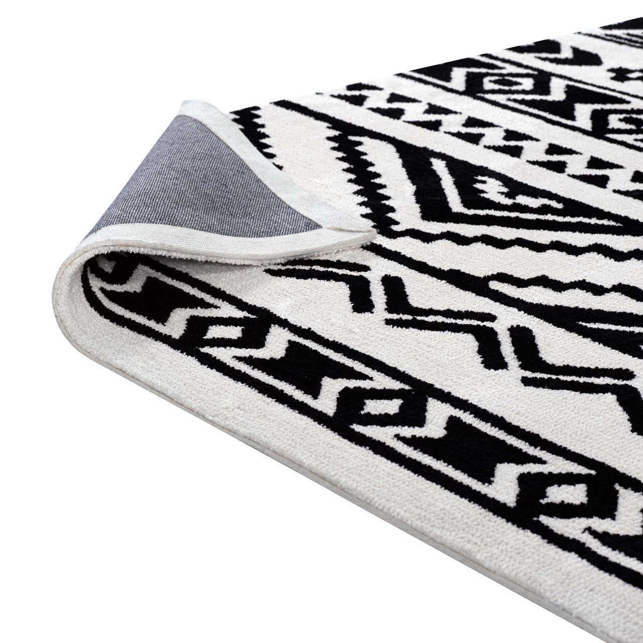 Haku Geometric Moroccan Tribal 8x10 Area Rug, Fabric, Multi White 14757