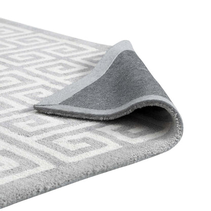 Freydis Greek Key 5x8 Area Rug, Fabric, Multi Grey Gray 14762