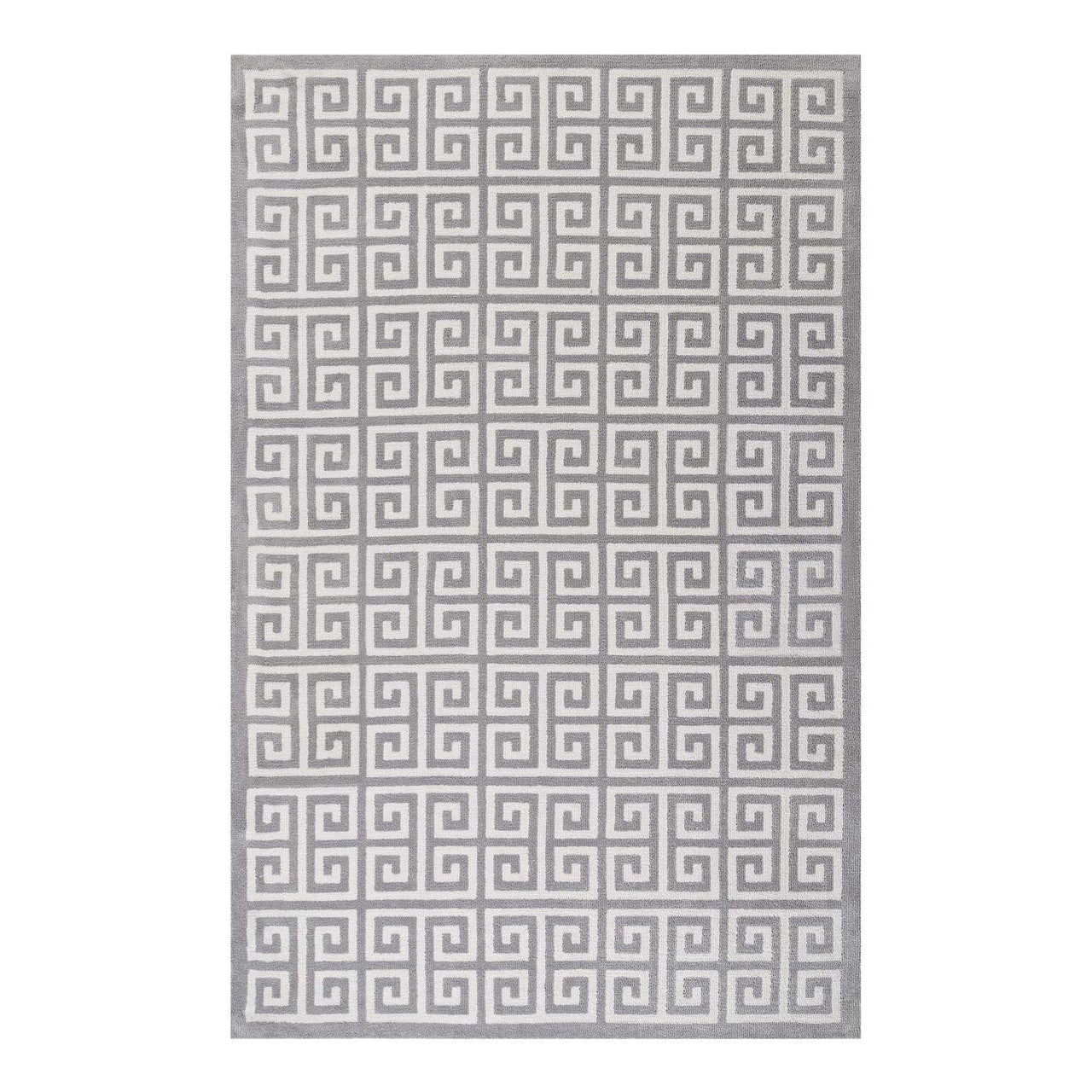Freydis Greek Key 8x10 Area Rug, Fabric, Multi Grey Gray 14763