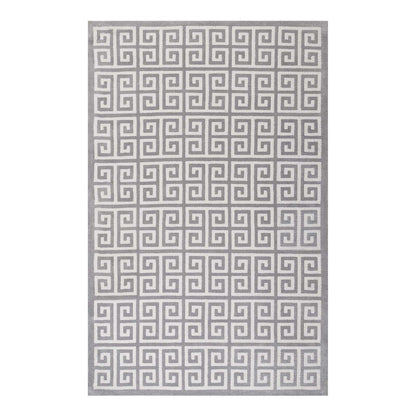Freydis Greek Key 8x10 Area Rug, Fabric, Multi Grey Gray 14763