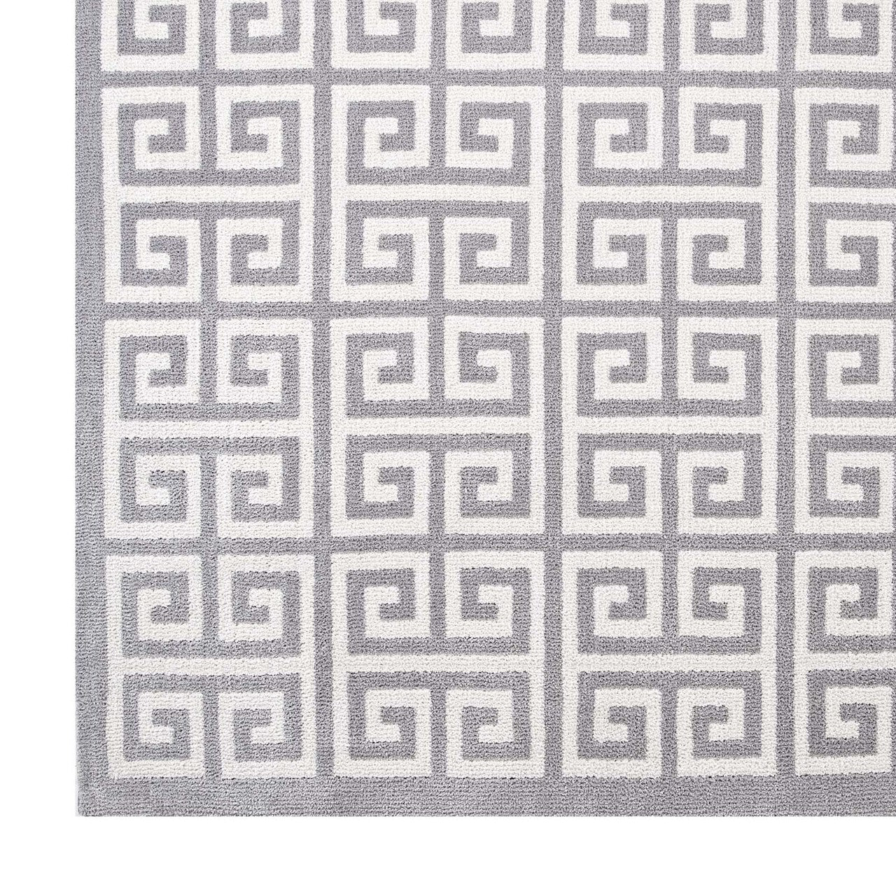 Freydis Greek Key 8x10 Area Rug, Fabric, Multi Grey Gray 14763