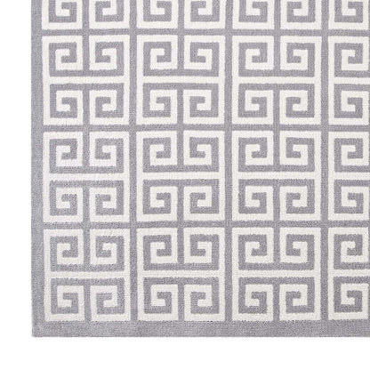 Freydis Greek Key 8x10 Area Rug, Fabric, Multi Grey Gray 14763